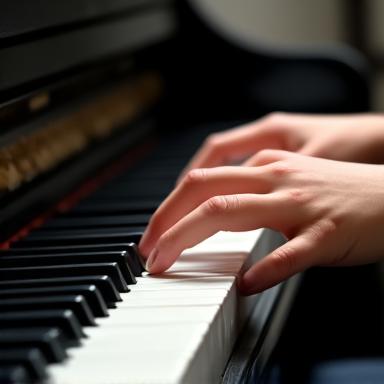 Hände spielen auf einem Klavier